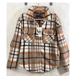 Canada Weather Gear Womens plaid sherpa shacket Size S/P NWT